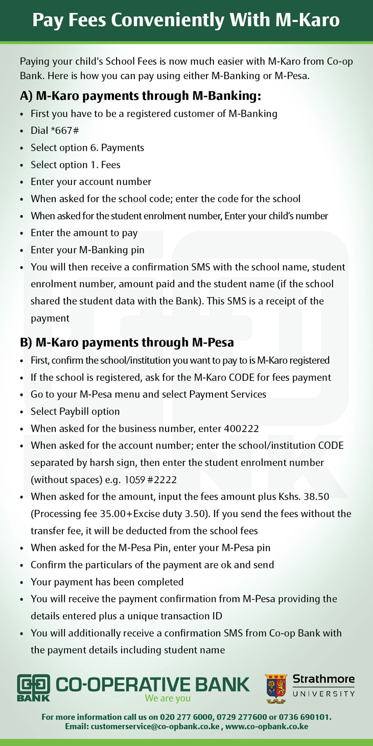 Co-operative Bank of Keny Payment procedure