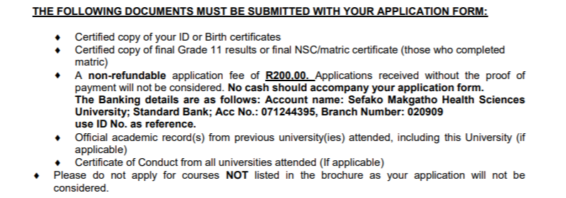 SMU Fees and Bank details