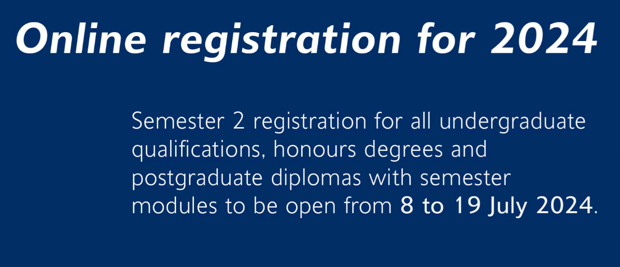 Unisa second semester registration 2026